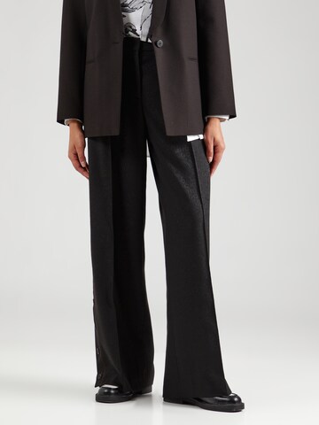 HUGO Wide Leg Hose 'Hale' in Schwarz: Vorderseite