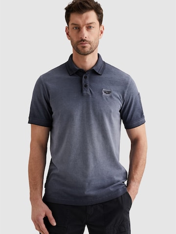 Maglietta 'Polo shirt with cold-dye wash and flight pocket' di PME Legend in blu: frontale