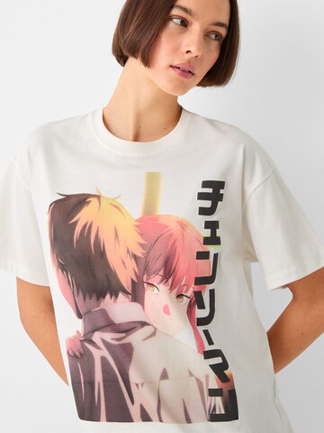 T-shirt Bershka en blanc