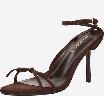 GLAMOROUS Strap sandal in Brown: front