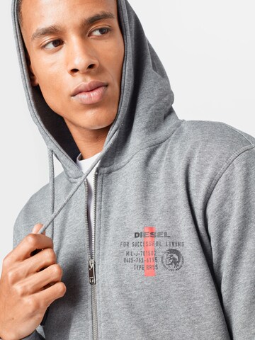 DIESEL Regular Fit Sweatjacke 'Brandon' in Grau