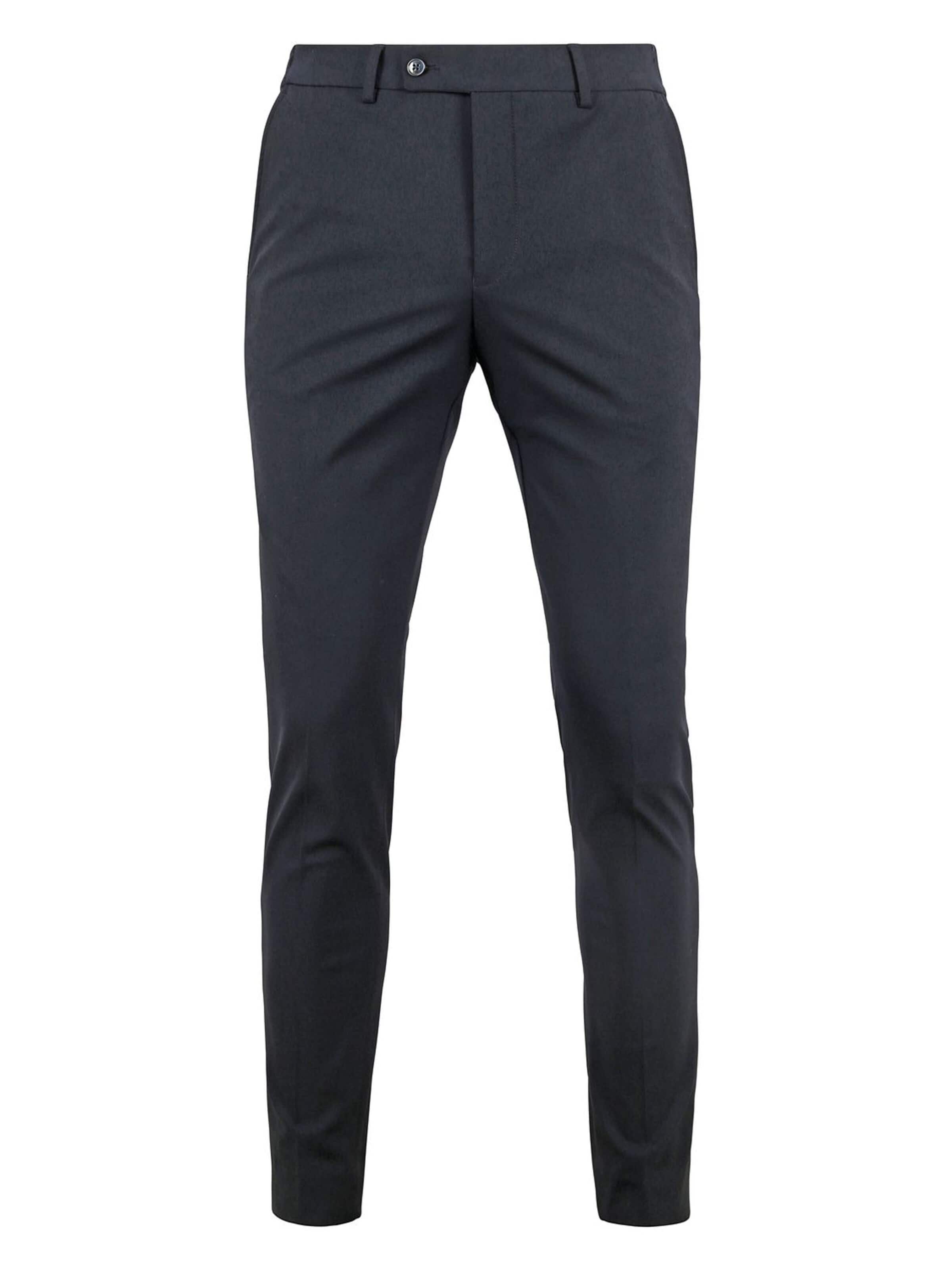Suitable Slim fit Trousers with creases in Blue: front