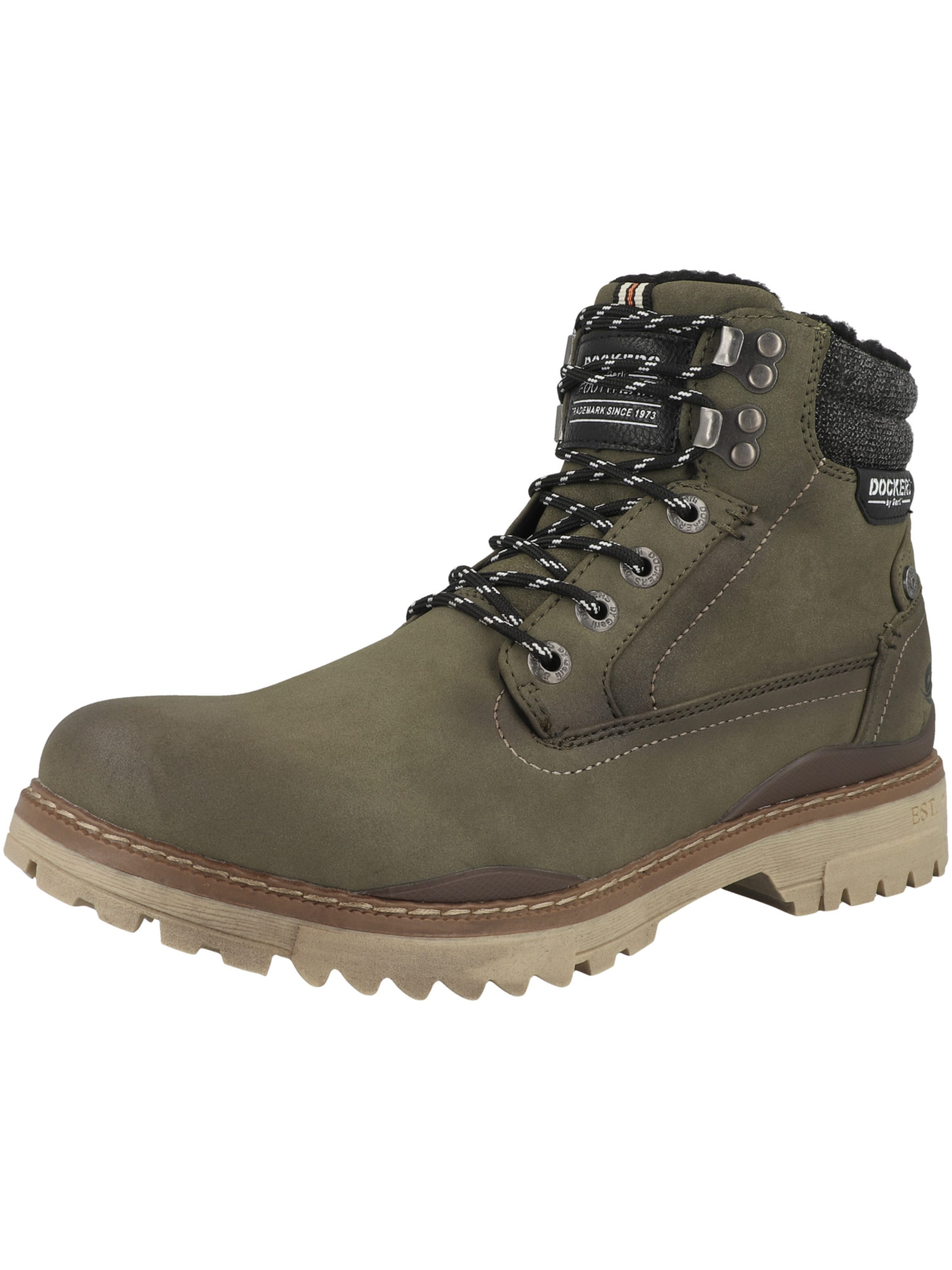 Boots stringati di Dockers by Gerli in verde: frontale