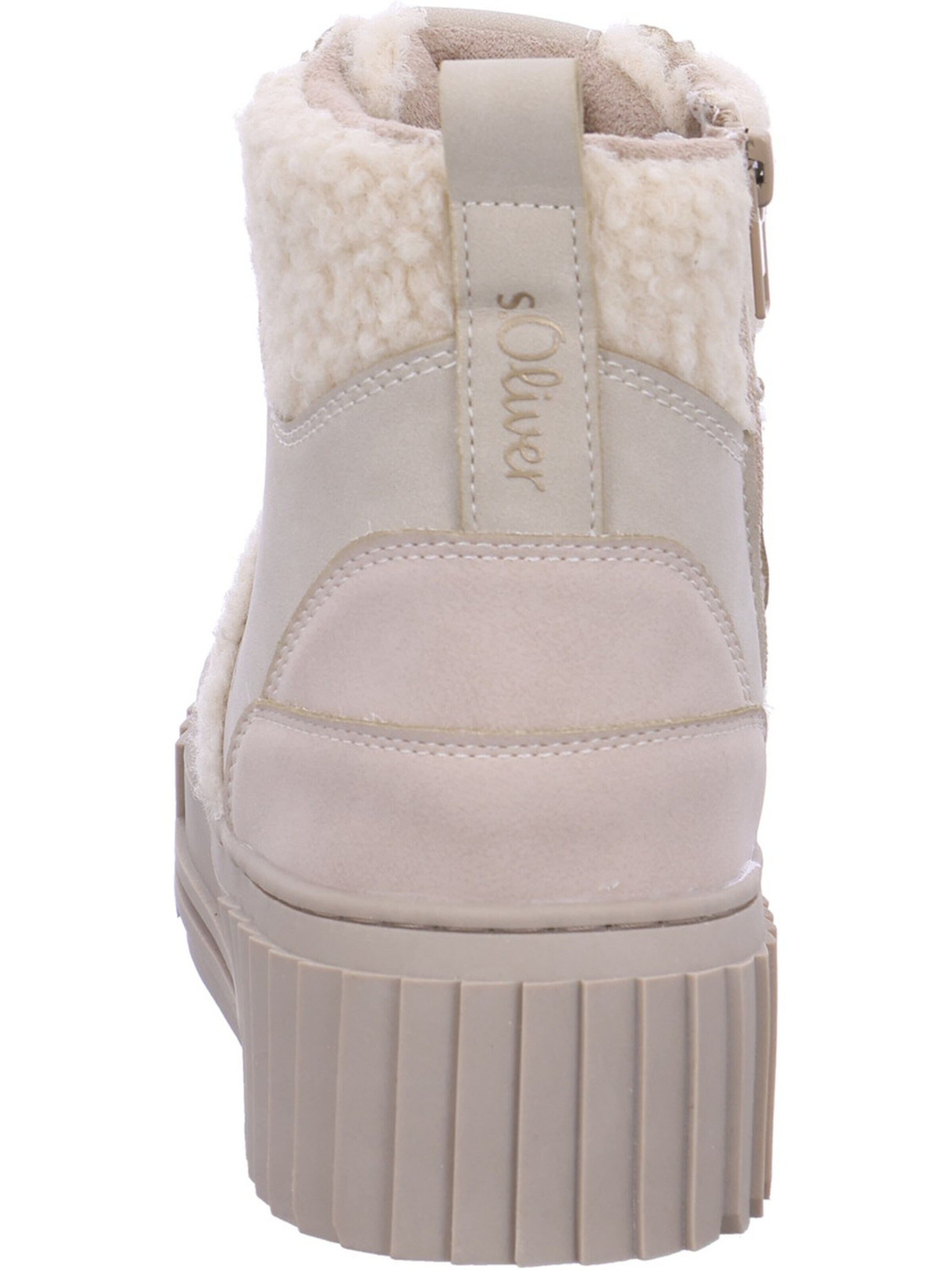 S. Oliver Lace-Up Ankle Boots in Beige