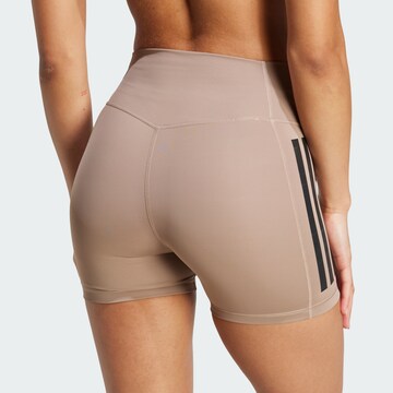 ADIDAS PERFORMANCE Skinny Workout Pants 'Optime' in Brown