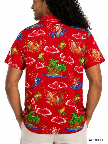 Coupe regular Chemise 'Christmas Island' King Kameha en rouge