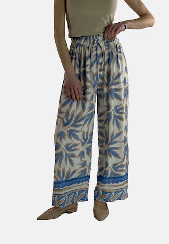Elara Wide Leg Bukser i blå: forside