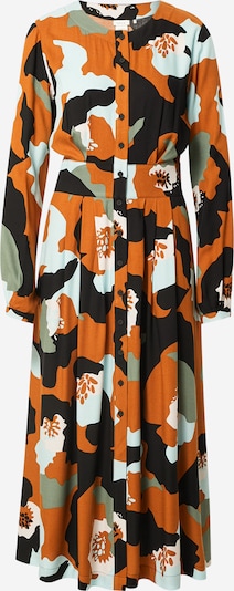 SKFK Рокля тип риза 'HAIZEA' в оранжево / черно / бяло, Преглед на продукта
