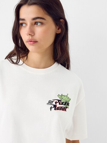 T-shirt Bershka en blanc