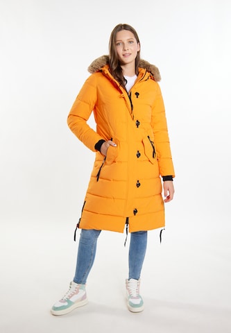Palton de iarnă de la MYMO pe portocaliu: față