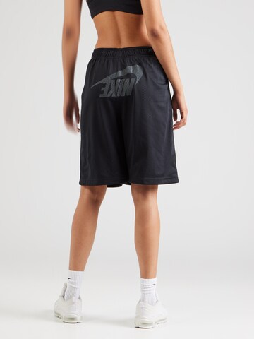 Nike Sportswear Широкий Штаны в Черный: спереди