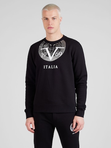 19V69 ITALIASweater majica 'Brutus' - crna boja: prednji dio