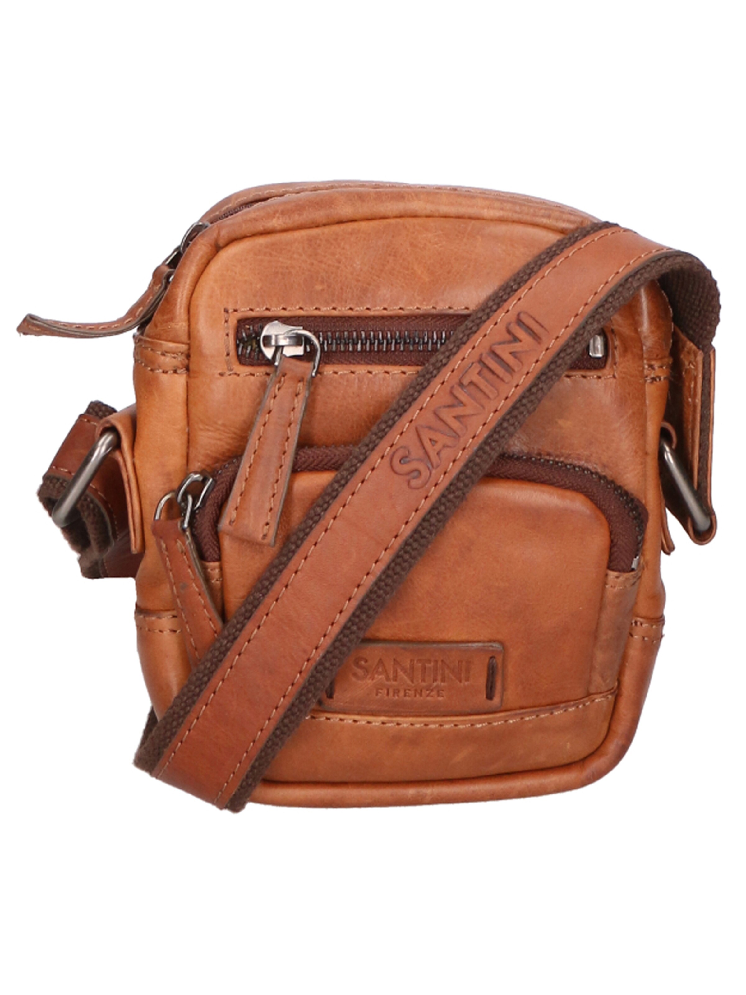 Santini Firenze Schoudertas in Bruin: voorkant
