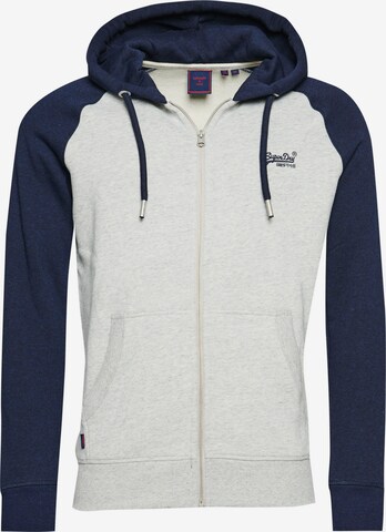 Superdry Zip-Up Hoodie in Blue: front