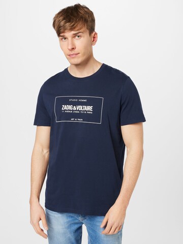 Zadig & Voltaire Shirt 'TED BLASON' in Blauw: voorkant