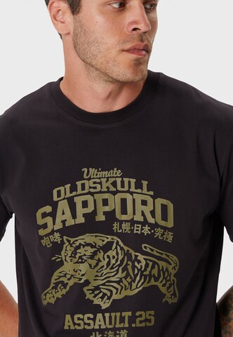 Oldskull Shirt 'Retro Japan Teeger' in Zwart