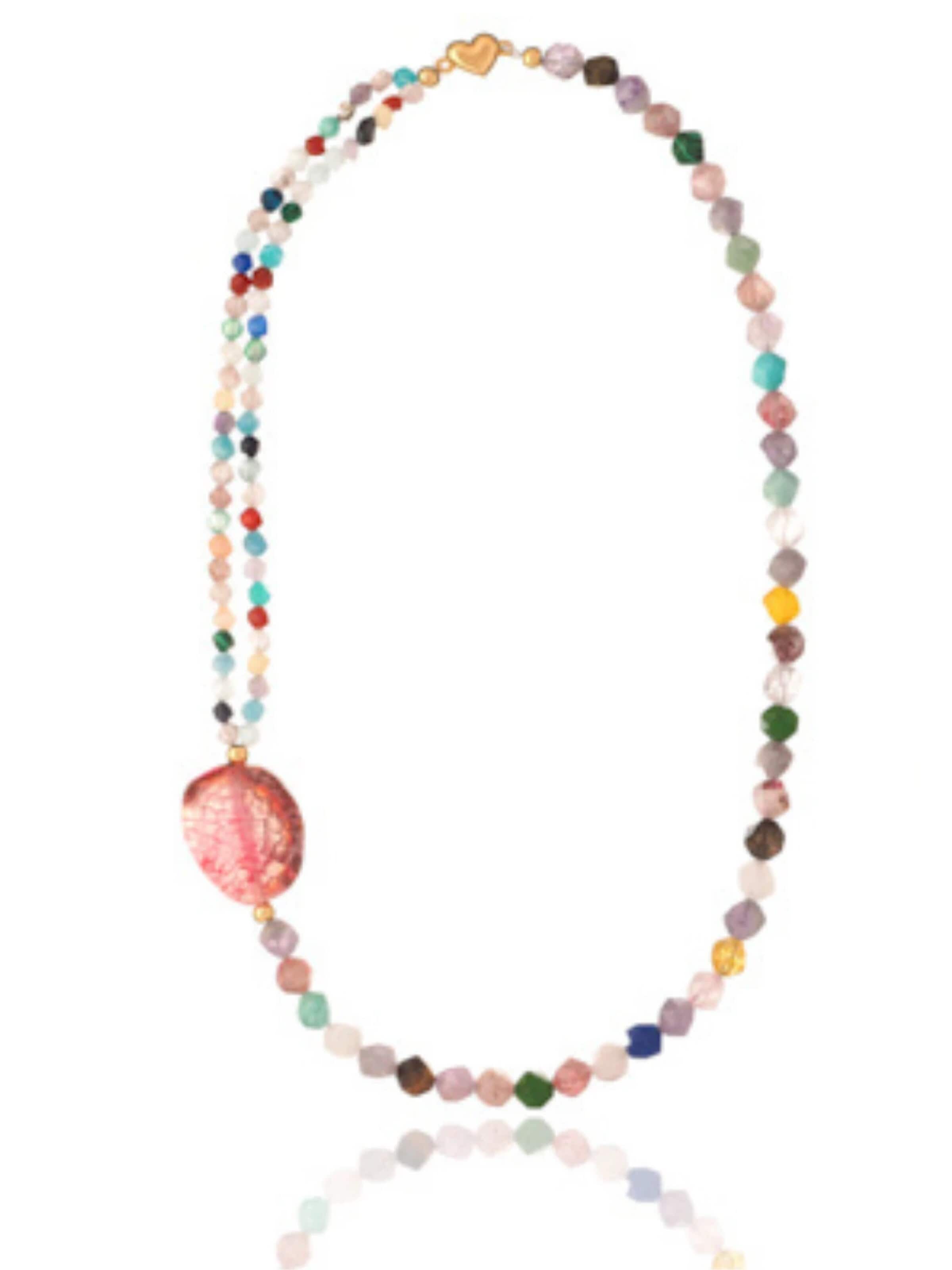 THE GEM STORIES JEWELRY Halsband 'Jade Colorful Necklace' i blandade färger: framsida