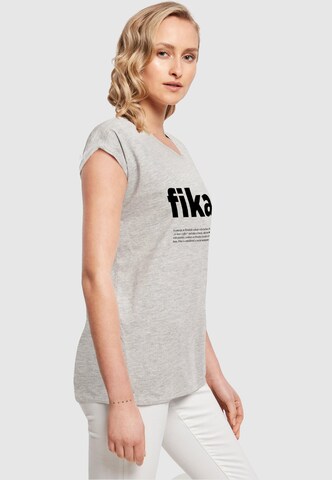Mister Tee Shirt 'Fika Definition' in Grey