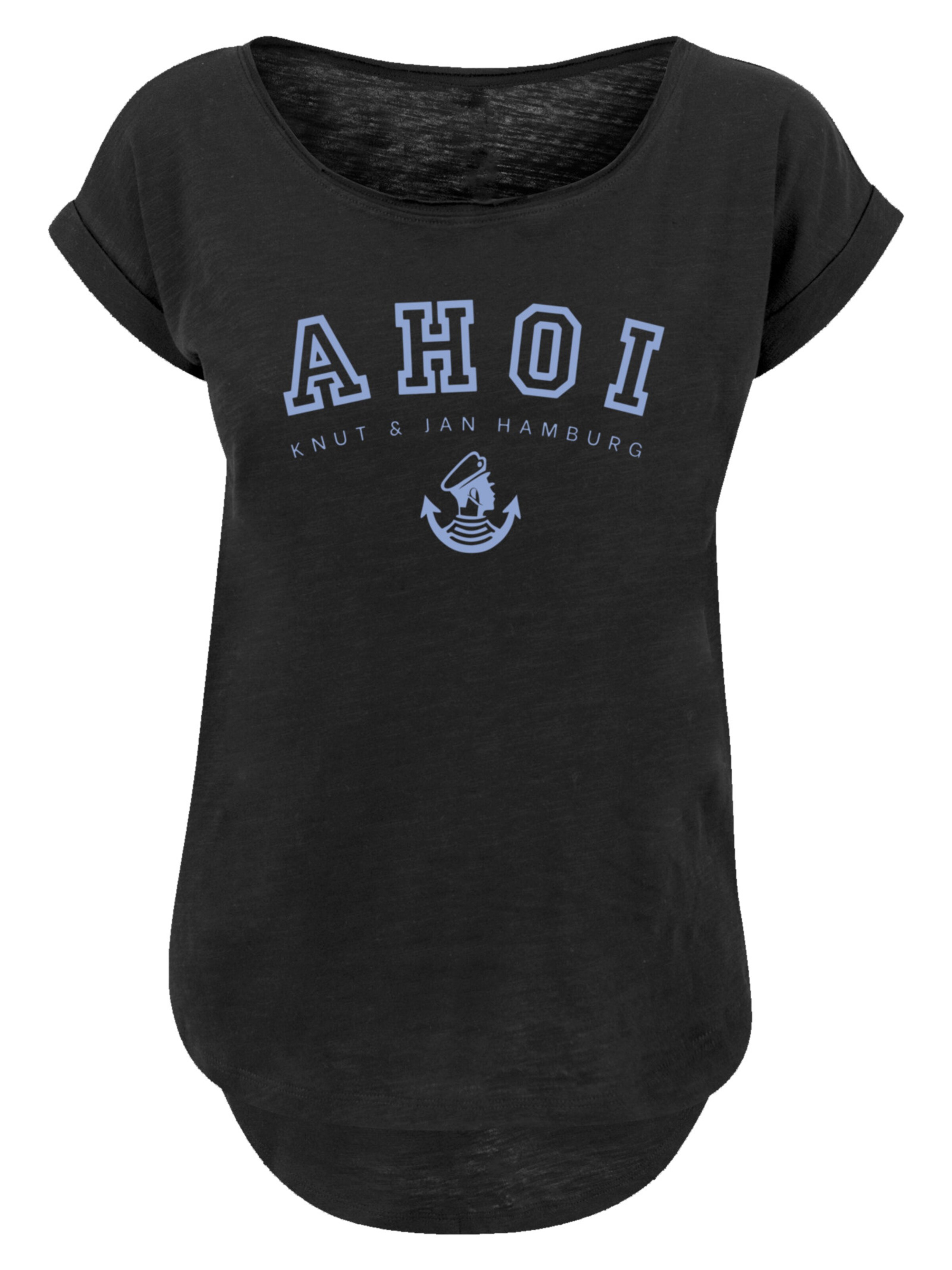 F4NT4STIC Shirt 'Ahoi Knut & Jan Hamburg' in Zwart: voorkant