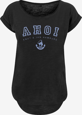 F4NT4STIC Shirt 'Ahoi Knut & Jan Hamburg' in Schwarz: Vorderseite