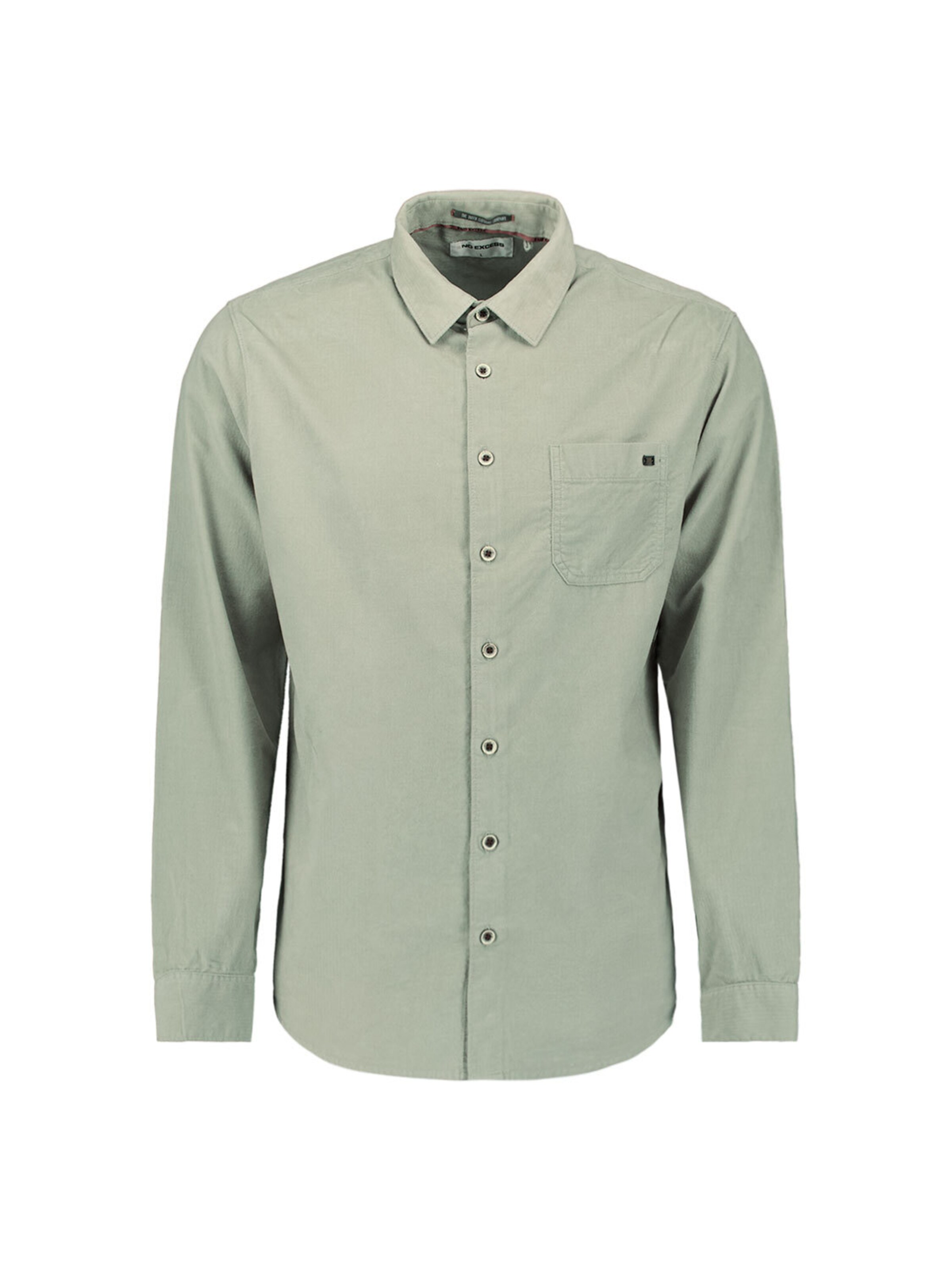 No Excess Regular fit Overhemd in Groen: voorkant