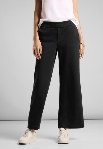STREET ONE Wide Leg Hose in Schwarz