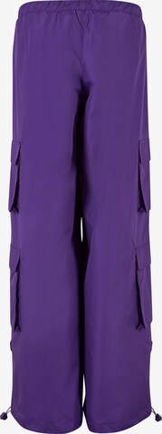 Urban Classics Wide leg Cargo Pants in Purple