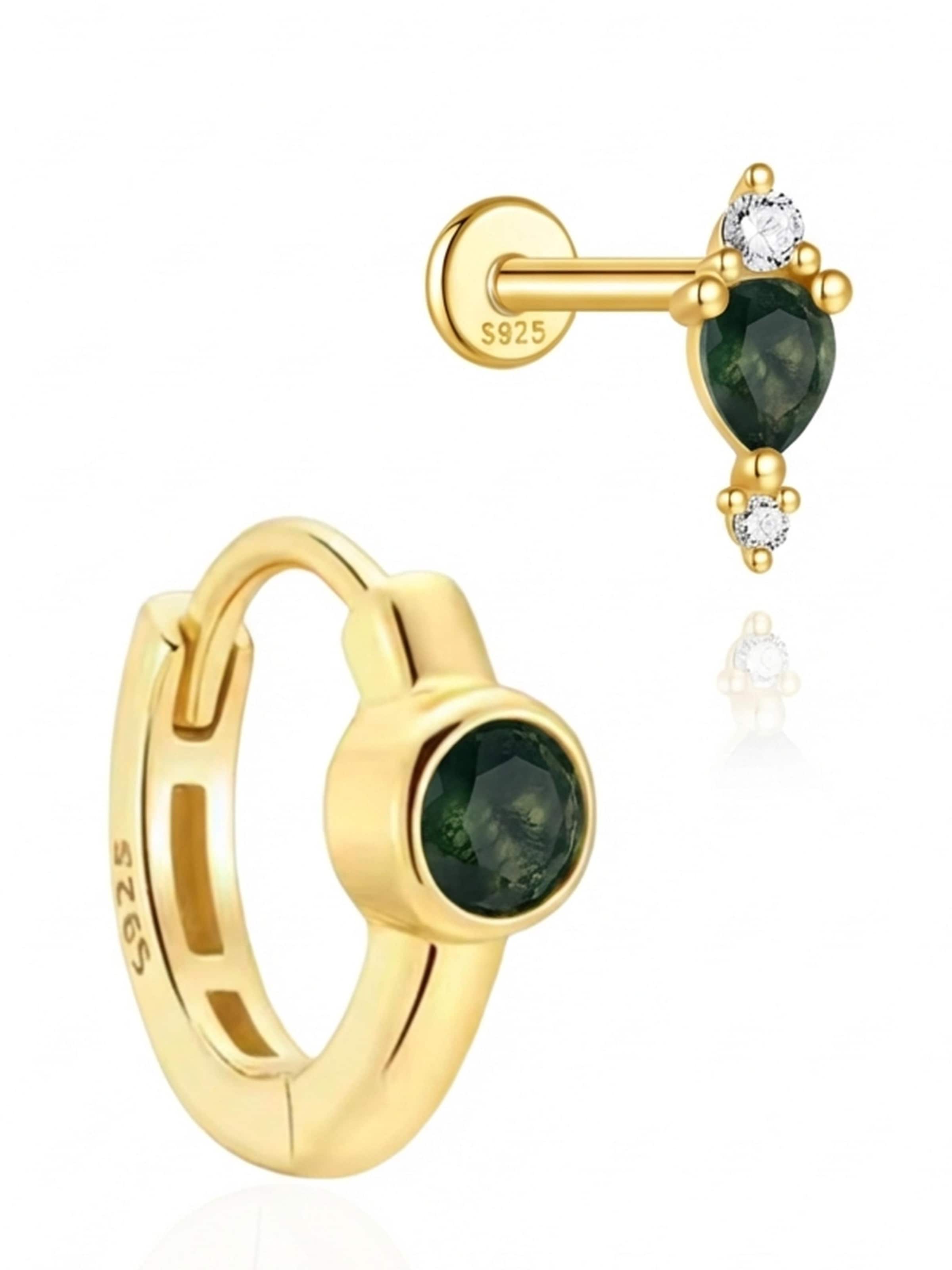 Kamiko Piercings 'Green Wisp' in Gold: front