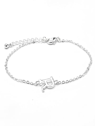 Luxenter Armband 'Alphabet R' in 19 cm in de kleur Zilver, Productweergave