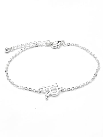 Luxenter Armband 'Alphabet R' in Zilver: voorkant