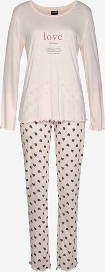 Pijama 'Dreams' VIVANCE pe roz pudră / negru, Vizualizare produs