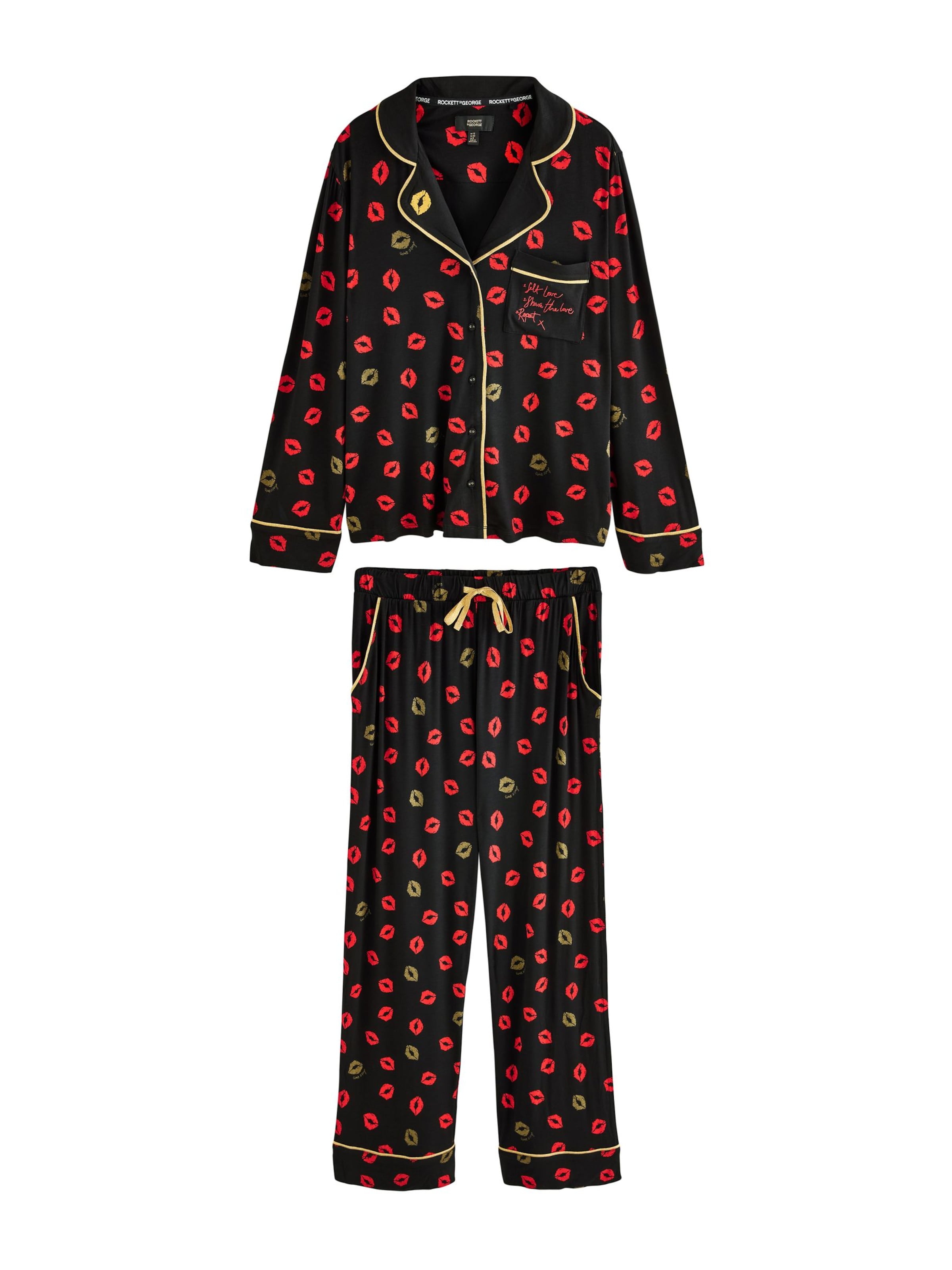 Pijama de la Rockett St George pe negru: față