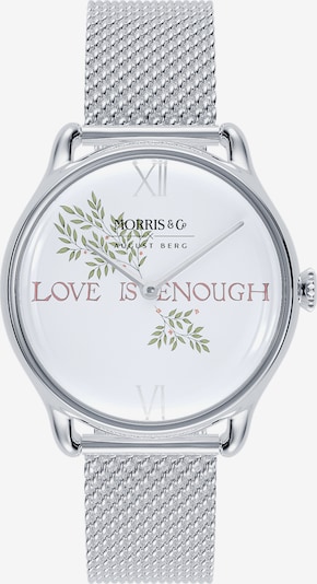 August Berg Analoog horloge 'Silver Love is Enough Mesh 30mm' in de kleur Zilver / Wit, Productweergave