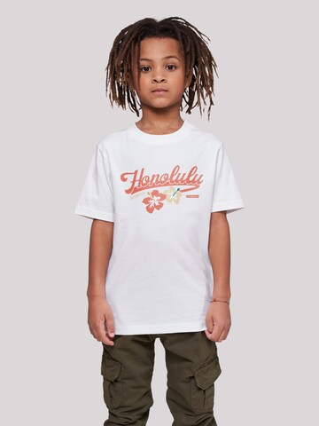 T-Shirt 'Honolulu' F4NT4STIC en blanc : devant