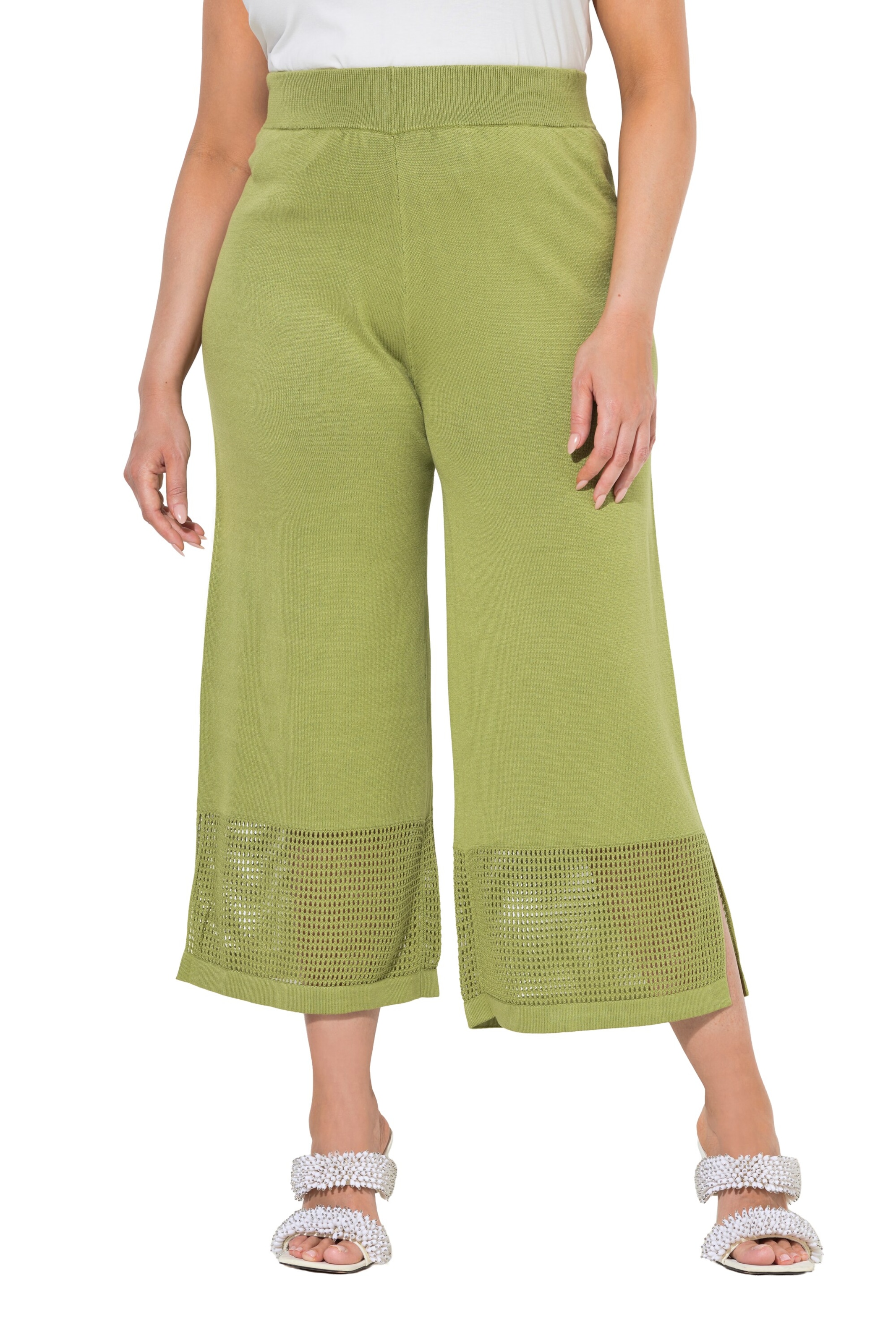 Ulla Popken Loosefit Hose in Grün: Vorderseite
