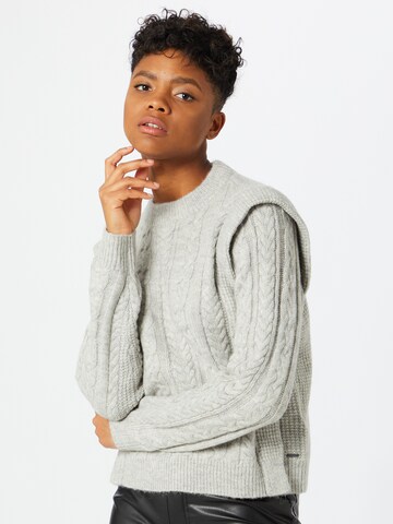 Noisy may Strickpullover in Grau: Vorderseite