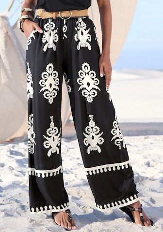 LASCANA Regular Pants in Black