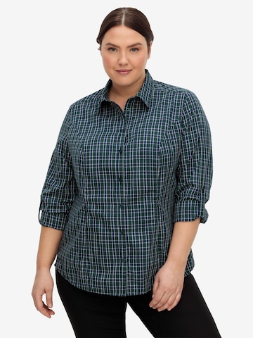 SHEEGO Athletic Button Up Shirt in Green: front