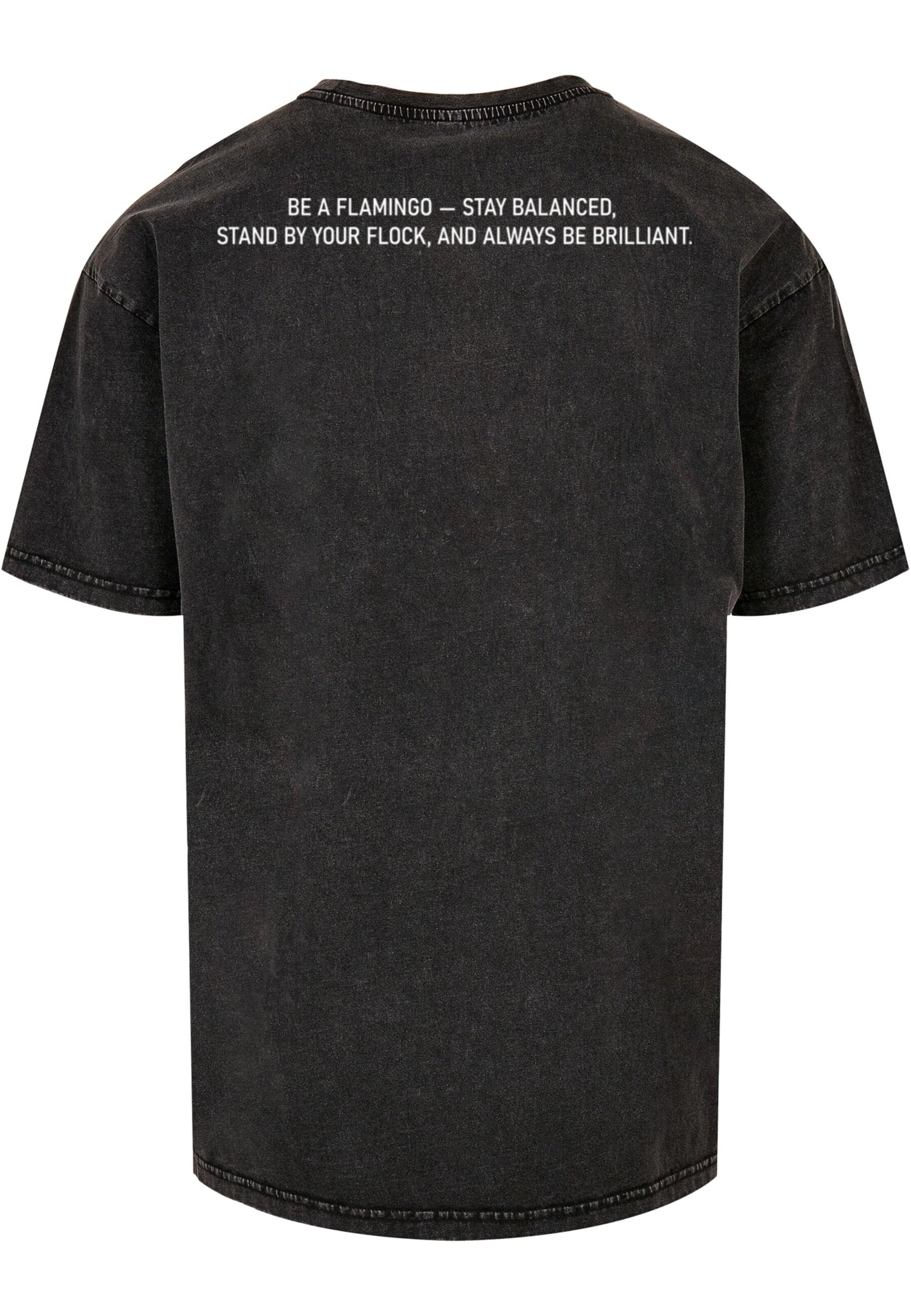 Merchcode Μπλουζάκι 'Flamingo' σε μαύρο