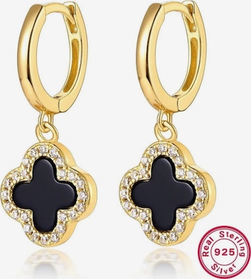 ROUGEMONT Jewellery Ohrringe 'Funkelnde Kleeblatt Glücksbringer' in Gold: Vorderseite