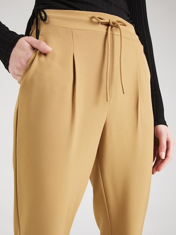 VERO MODA Tapered Trousers with creases 'CARLA' in Brown