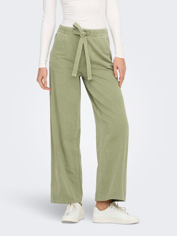 ONLY Wide leg Pants in Green: front