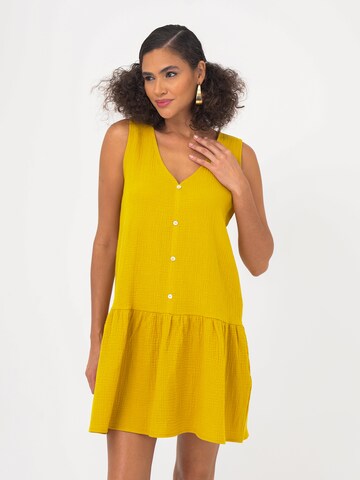 FRESHLIONS Summer dress 'Penelope' in Yellow: front