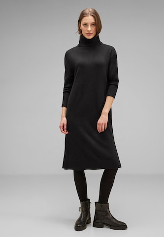 STREET ONE Knitted dress in Black: front