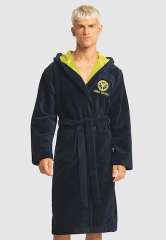 Carlo Colucci Long Bathrobe 'Como' in Blue: front