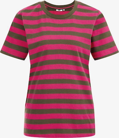 WE Fashion T-Krekls, krāsa - olīvzaļš / rozā, Preces skats