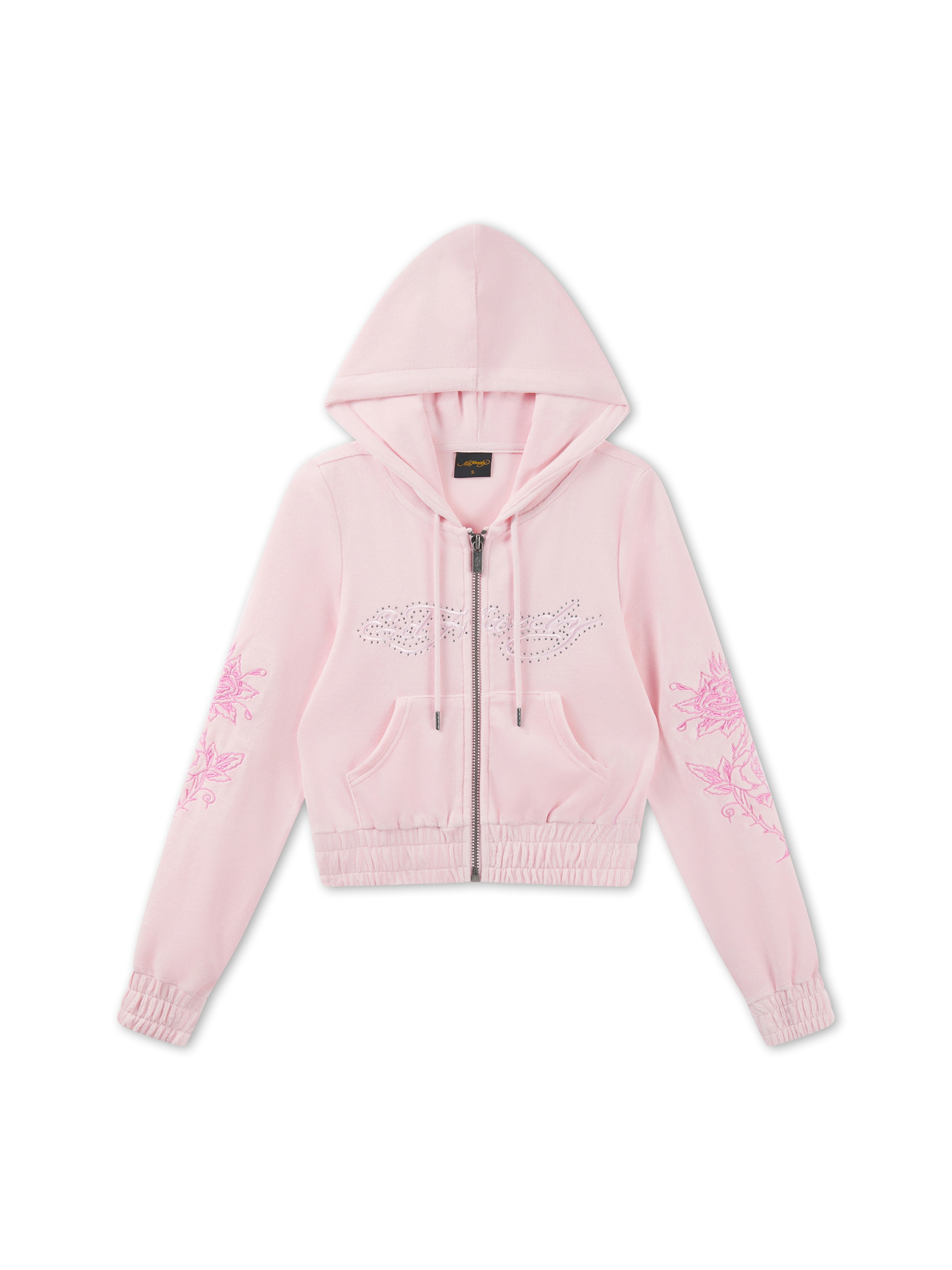 Ed Hardy Tepláková bunda 'Liebe und Dornen' - Ružová: predná strana