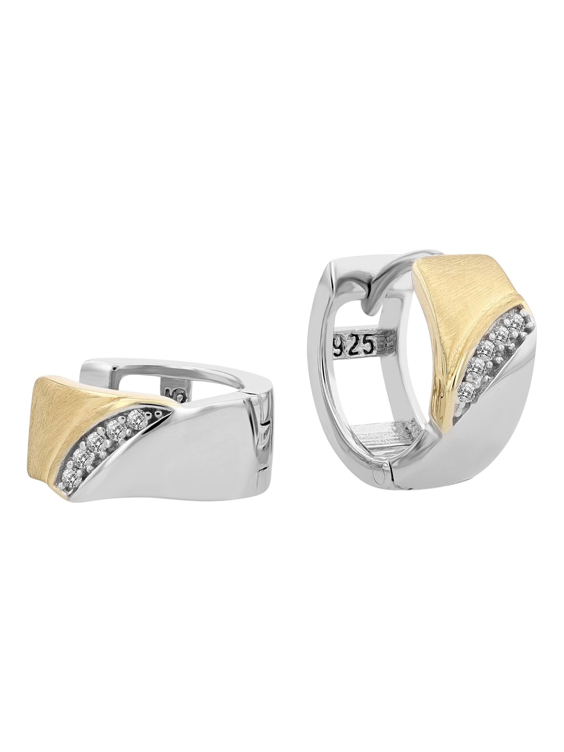 Akzent Earrings '"Solros" aus 925 Sterlingsilber, silberfarbig, rhodiniert,' in Mixed colors: front