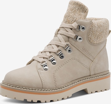 Bottines à lacets Tamaris en beige : devant