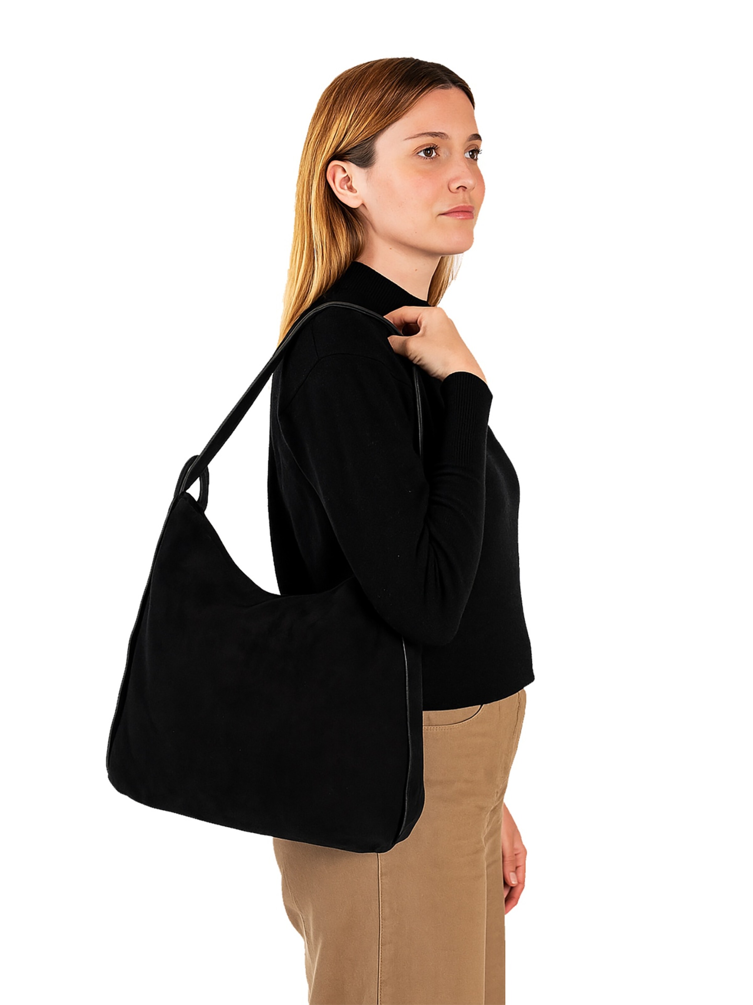 Borsa a spalla di Gave Lux in nero: frontale